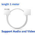 Support Audio and Video 30-Pin Locking Male to 30-Pin Female Extender Dock Cord Extension Cable for Apple iPad 2 3 iPhone 4 4s